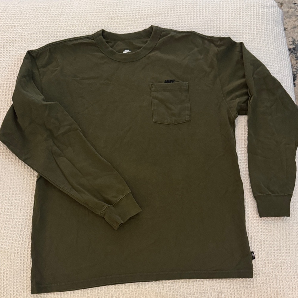 Nike Dark Green Long Sleeve Men's Tee